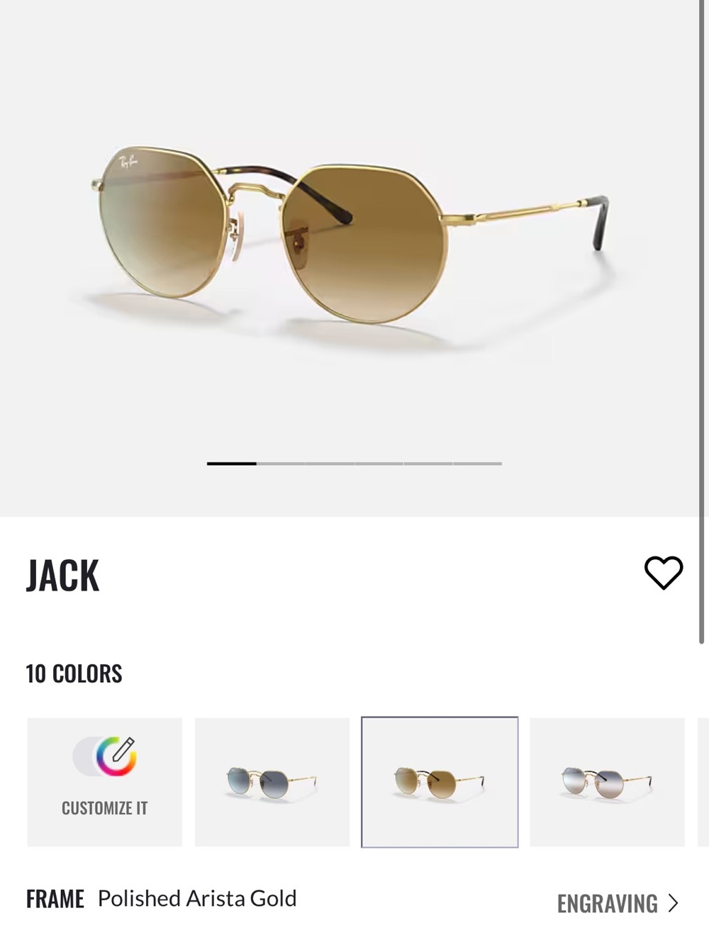 Ray-Ban Gold Frame Sunglasses with Brown Gradient Lenses